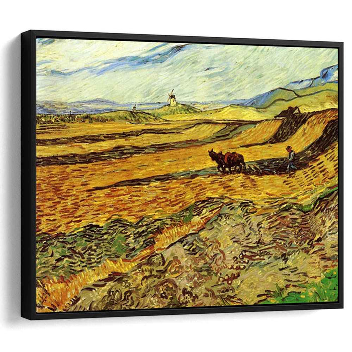 Field and Ploughman and Mill (1889) by Vincent van Gogh