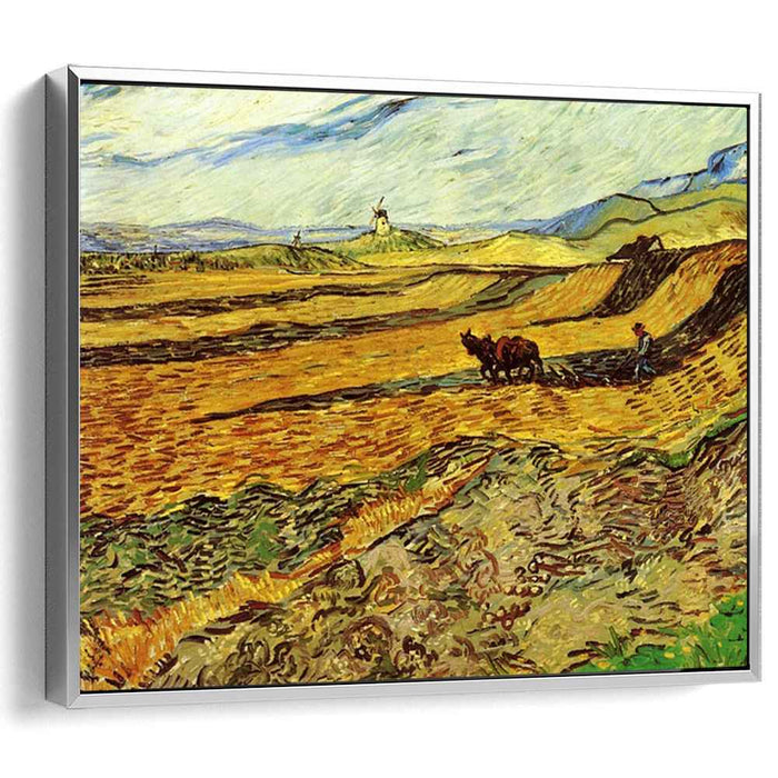 Field and Ploughman and Mill (1889) by Vincent van Gogh