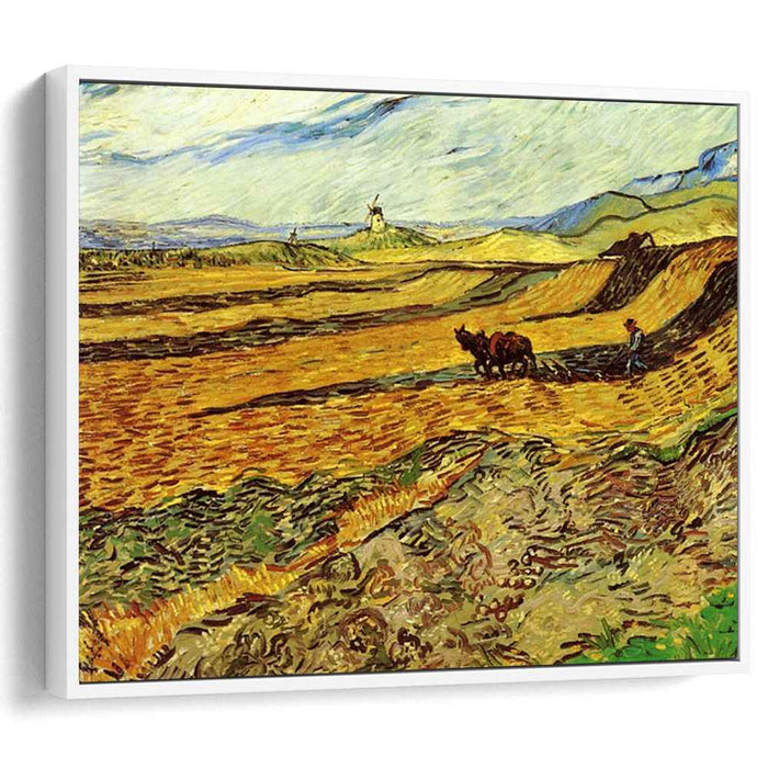 Field and Ploughman and Mill (1889) by Vincent van Gogh