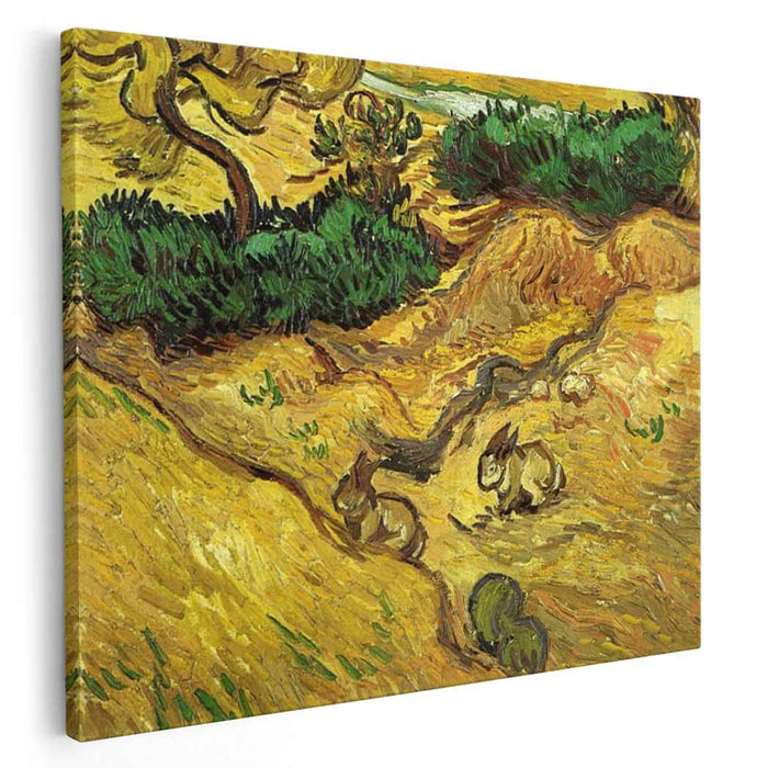 Field with Two Rabbits (1889) by Vincent van Gogh