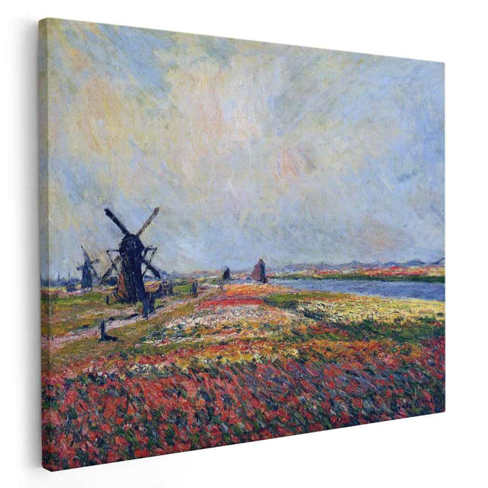 Fields of Flowers and Windmills near Leiden (1886) by Claude Monet
