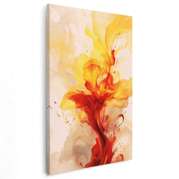 Fire Engine and Daffodil Abstract Swirls #001