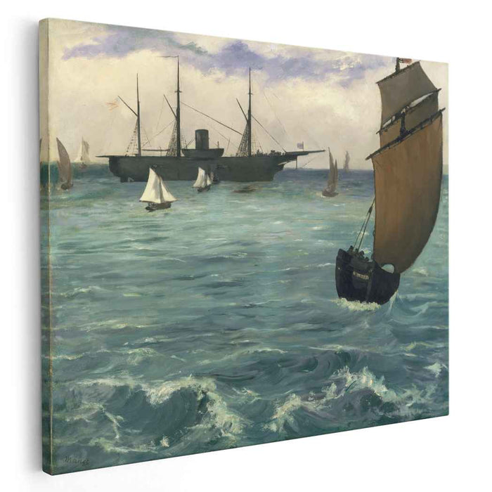 Fishing boat coming in before the wind (The Kearsarge in Boulogne) (1864) by Edouard Manet