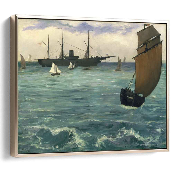 Fishing boat coming in before the wind (The Kearsarge in Boulogne) (1864) by Edouard Manet