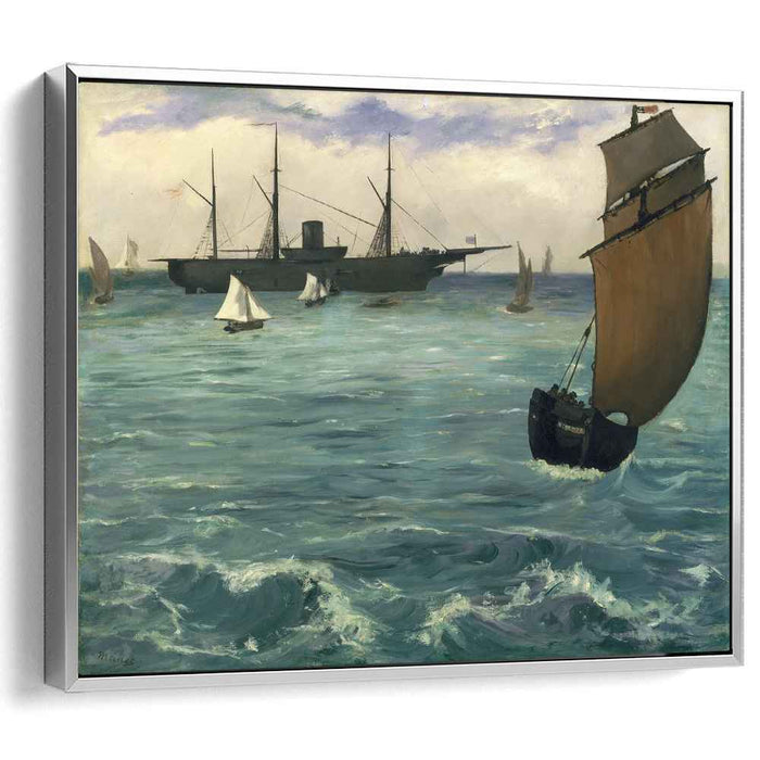 Fishing boat coming in before the wind (The Kearsarge in Boulogne) (1864) by Edouard Manet