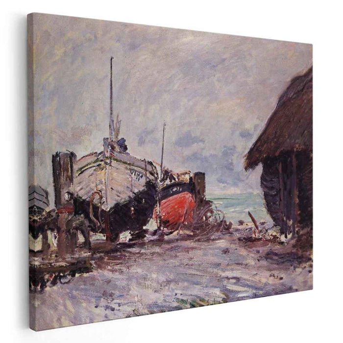 Fishing Boats at Etretat (1873) by Claude Monet
