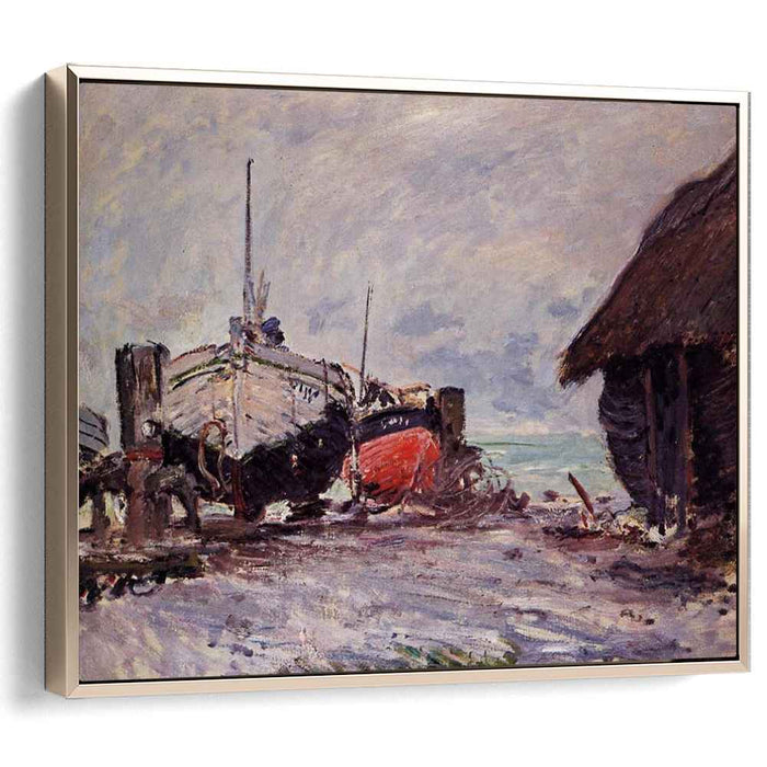 Fishing Boats at Etretat (1873) by Claude Monet