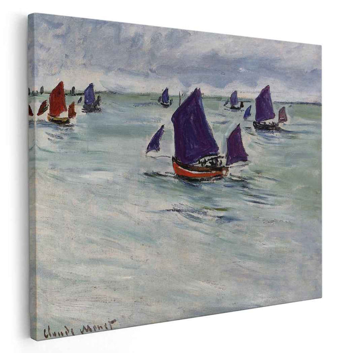 Fishing Boats off Pourville (1882) by Claude Monet