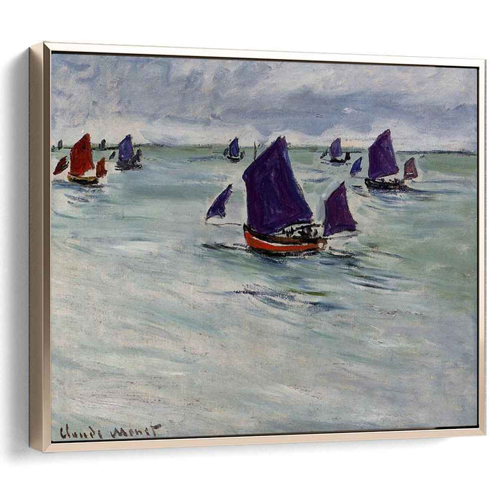 Fishing Boats off Pourville (1882) by Claude Monet
