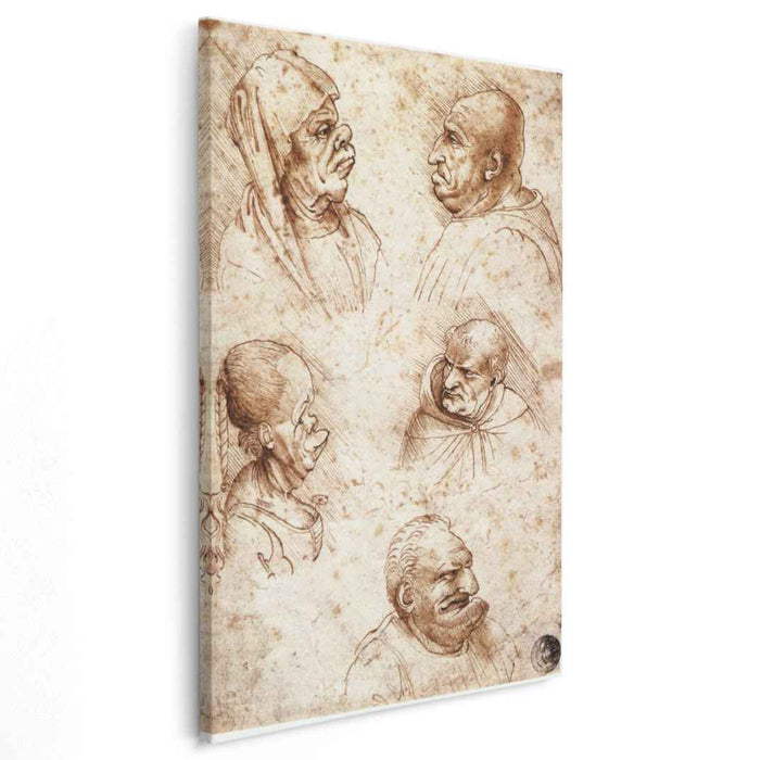 Five caricature heads (1490) by Leonardo da Vinci