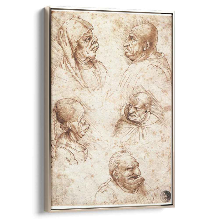 Five caricature heads (1490) by Leonardo da Vinci
