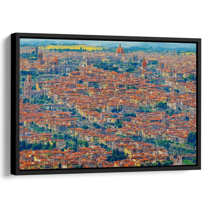 Ethereal Echoes Over Florence: Aerial View of Florenceâ€™s Iconic Cityscape Canvas Art