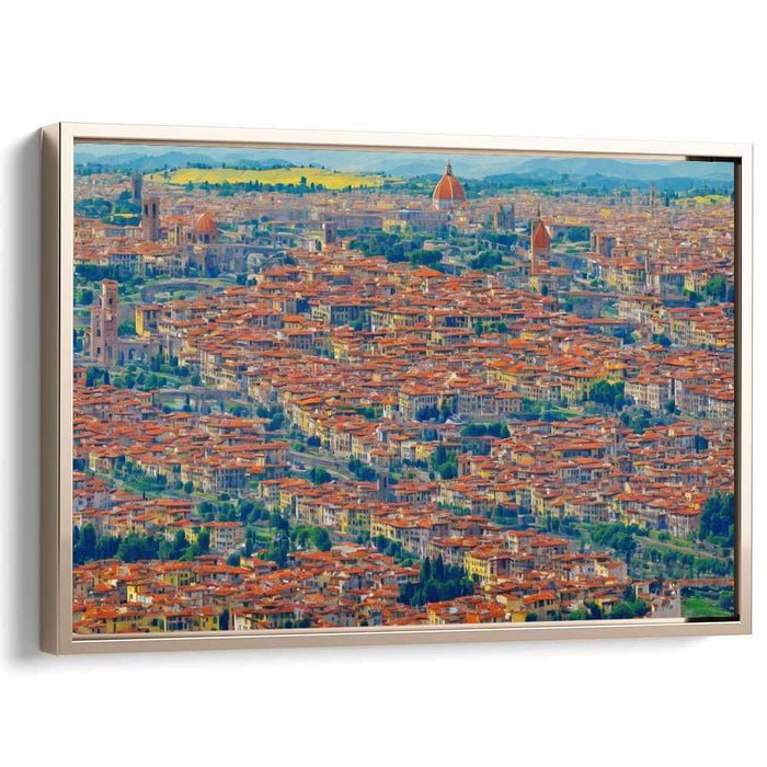 Ethereal Echoes Over Florence: Aerial View of Florenceâ€™s Iconic Cityscape Canvas Art