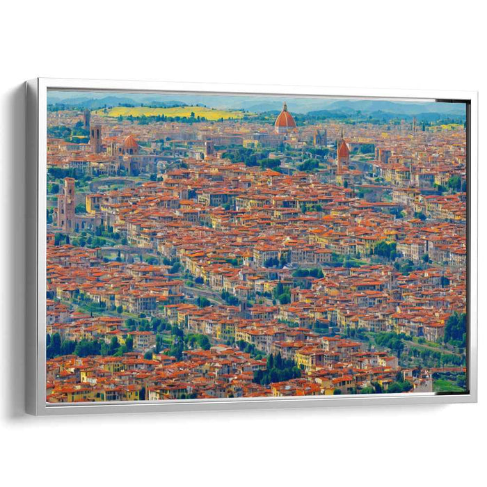 Ethereal Echoes Over Florence: Aerial View of Florenceâ€™s Iconic Cityscape Canvas Art