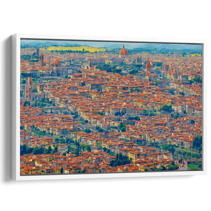 Ethereal Echoes Over Florence: Aerial View of Florenceâ€™s Iconic Cityscape Canvas Art