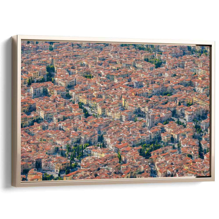 Eternal Horizon Rhapsody: Aerial View of Timeless Cityscape Canvas Art