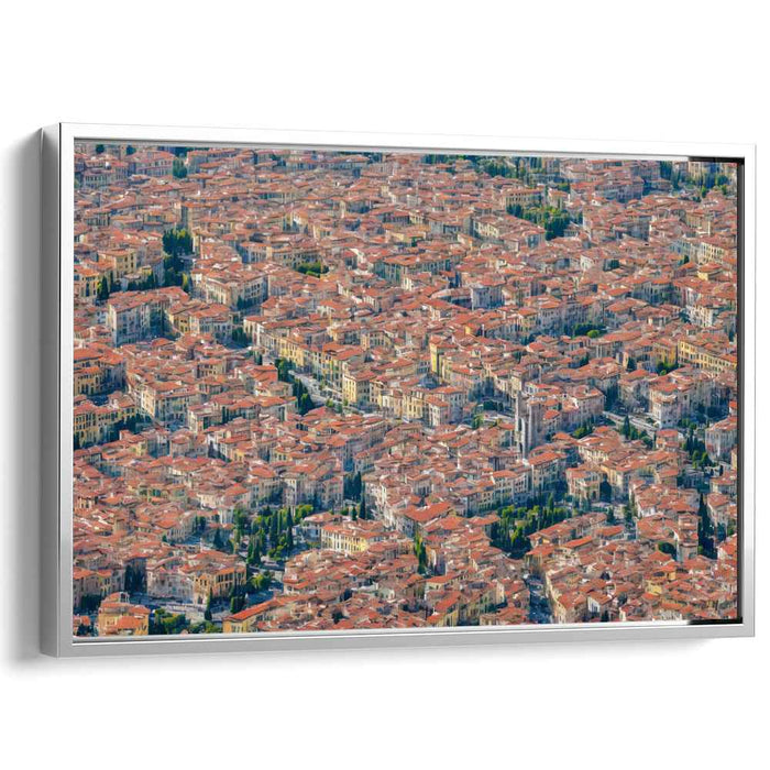 Eternal Horizon Rhapsody: Aerial View of Timeless Cityscape Canvas Art