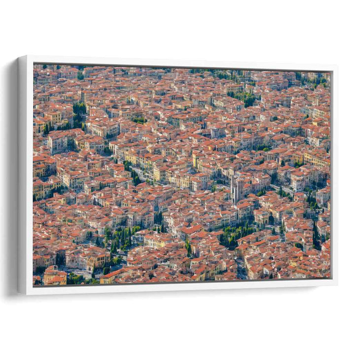 Eternal Horizon Rhapsody: Aerial View of Timeless Cityscape Canvas Art