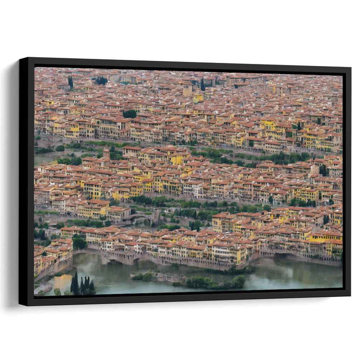 Historic Terracotta Rooftops: Aerial Cityscape Canvas Art Print