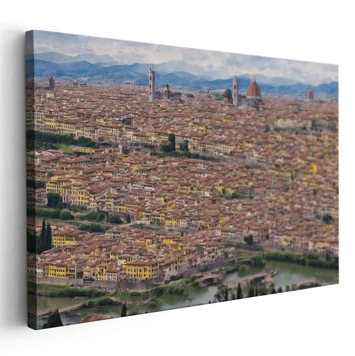 Urban Illusionscape: Detailed Realistic Cityscape Canvas Art