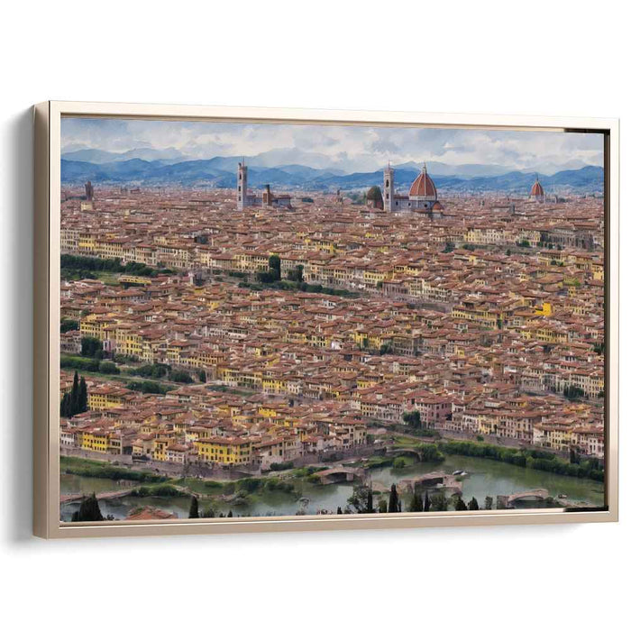 Urban Illusionscape: Detailed Realistic Cityscape Canvas Art