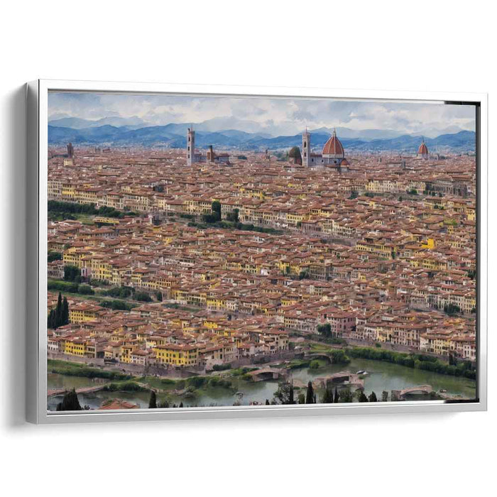Urban Illusionscape: Detailed Realistic Cityscape Canvas Art