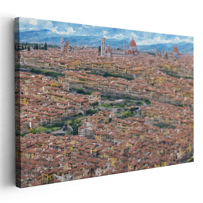 Panoramic Florence: A Timeless Cityscape Canvas Art Print