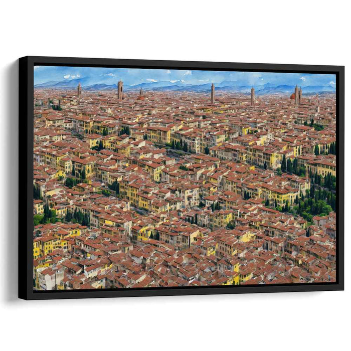 Renaissance Overlook: Aerial View of Historic Italian Cityscape Canvas Art Print