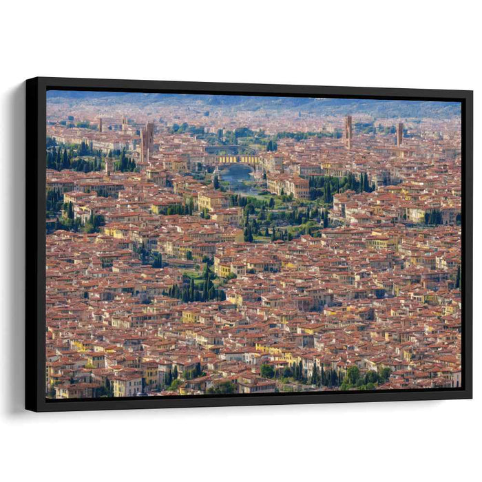 Urban Labyrinth from Above: Aerial View of Terracotta Rooftops and Urban Maze