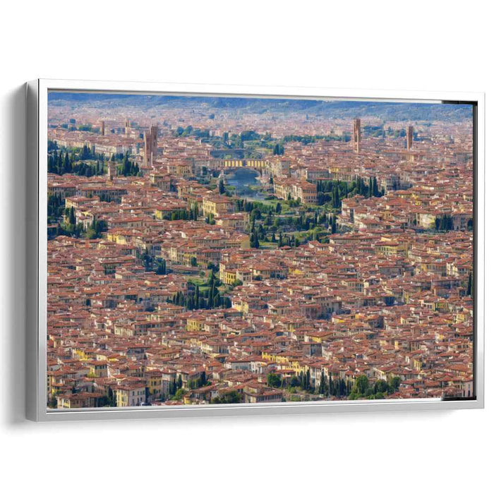 Urban Labyrinth from Above: Aerial View of Terracotta Rooftops and Urban Maze