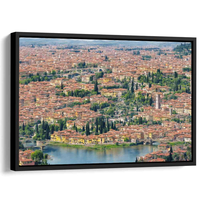 Urban Symphony Dusk Dream: Panoramic Cityscape Canvas Art Print