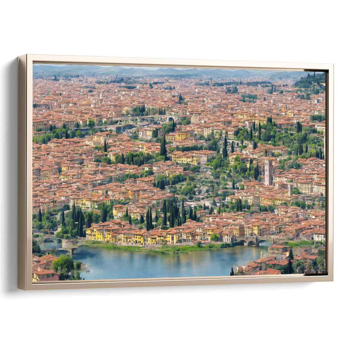 Urban Symphony Dusk Dream: Panoramic Cityscape Canvas Art Print