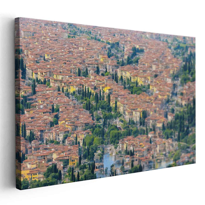 Eternal Echoes Below: Aerial View of Timeless Town