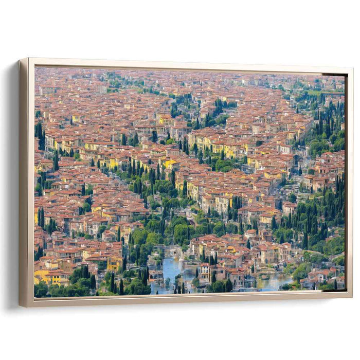 Eternal Echoes Below: Aerial View of Timeless Town