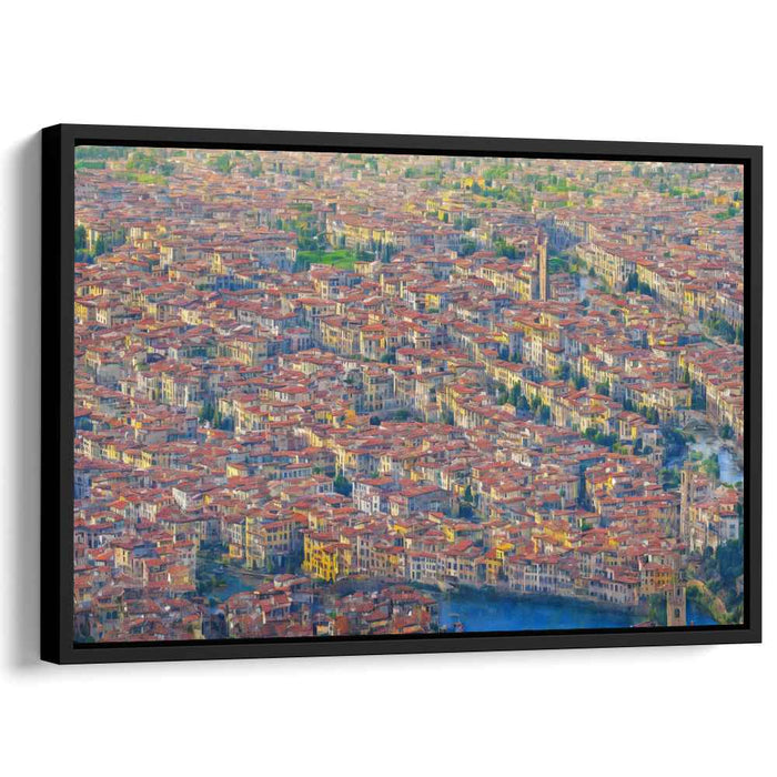 Historic Urban Tapestry: Impressionist Cityscape Canvas Art Print