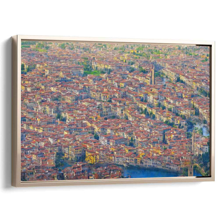 Historic Urban Tapestry: Impressionist Cityscape Canvas Art Print