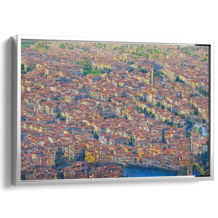 Historic Urban Tapestry: Impressionist Cityscape Canvas Art Print