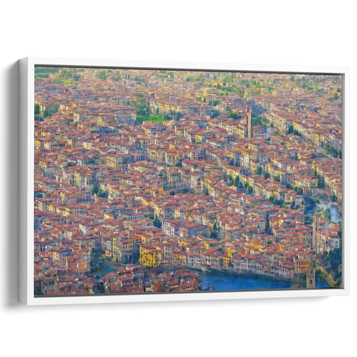Historic Urban Tapestry: Impressionist Cityscape Canvas Art Print