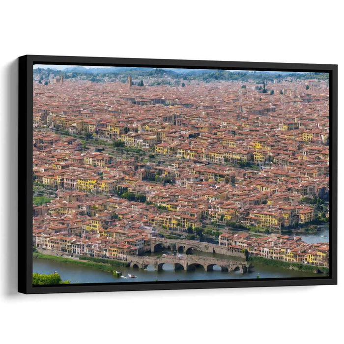 Echoes Of Ancient Terracotta: Aerial View of Historic City with Terracotta Rooftops Canvas Art