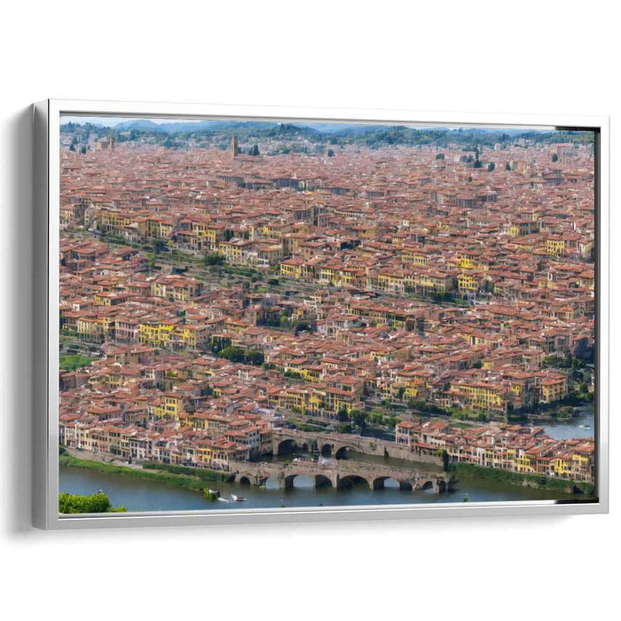 Echoes Of Ancient Terracotta: Aerial View of Historic City with Terracotta Rooftops Canvas Art