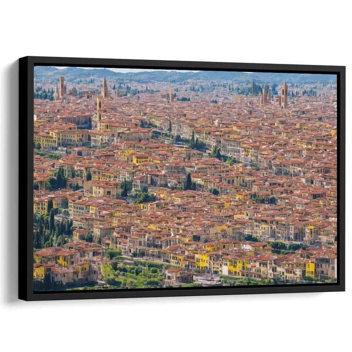 History From Above: Aerial View of Historic European Cityscape Canvas Art Print