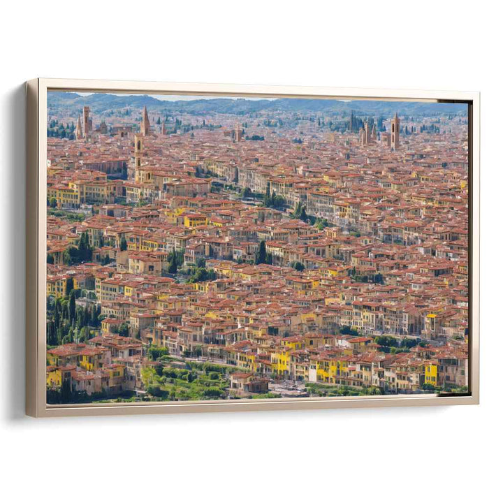 History From Above: Aerial View of Historic European Cityscape Canvas Art Print