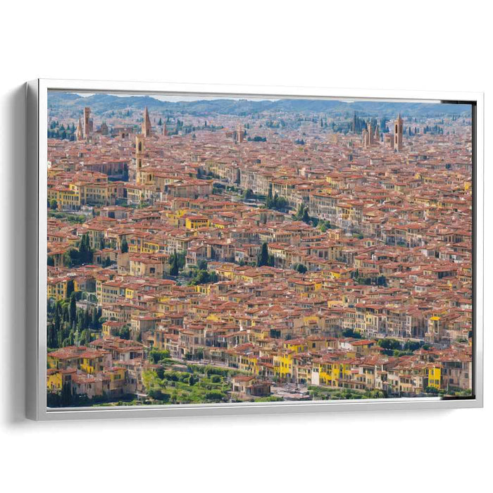 History From Above: Aerial View of Historic European Cityscape Canvas Art Print