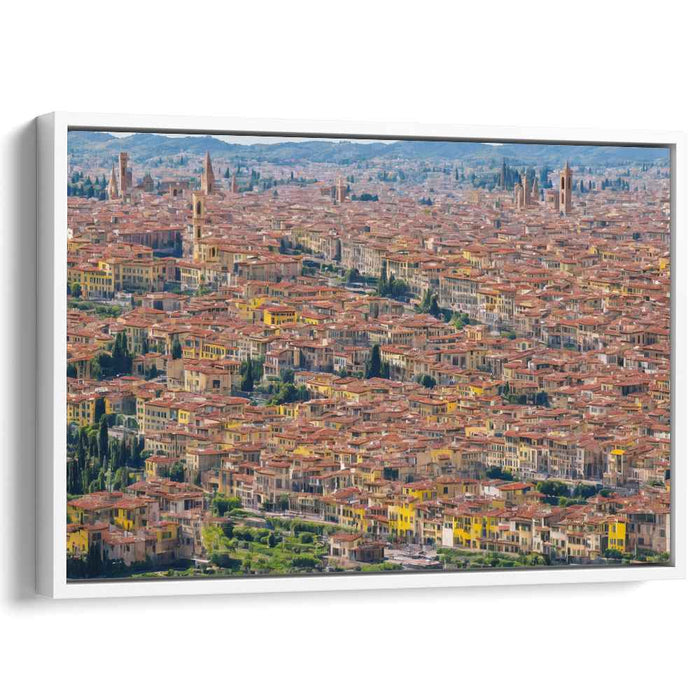 History From Above: Aerial View of Historic European Cityscape Canvas Art Print