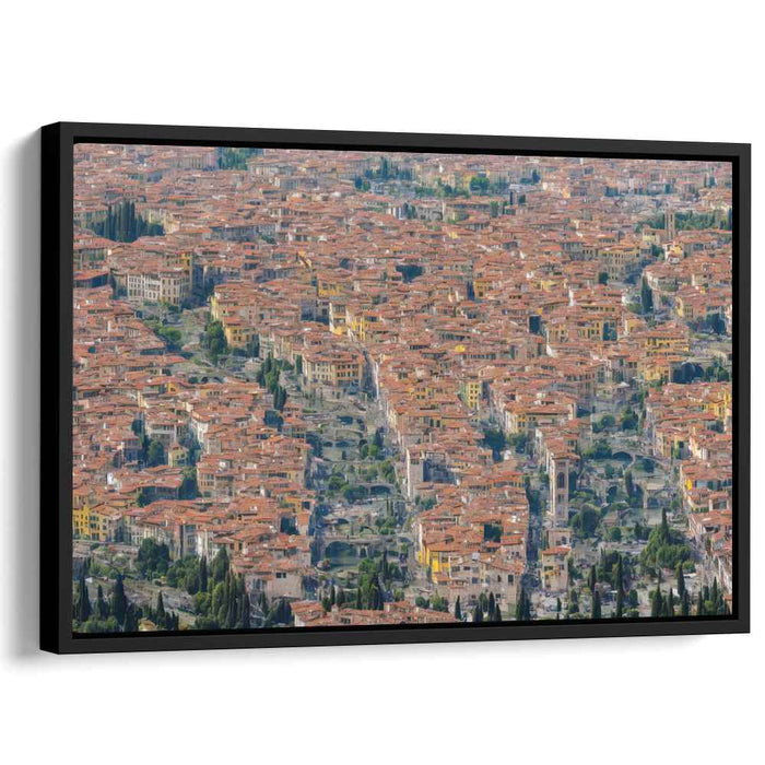 Legacy Over Cobblestones: Aerial View of Historic European Cityscape