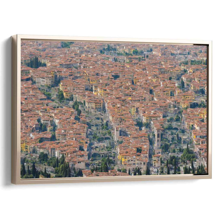 Legacy Over Cobblestones: Aerial View of Historic European Cityscape