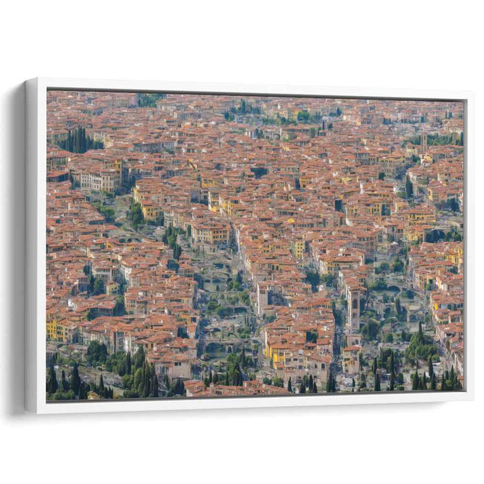 Legacy Over Cobblestones: Aerial View of Historic European Cityscape