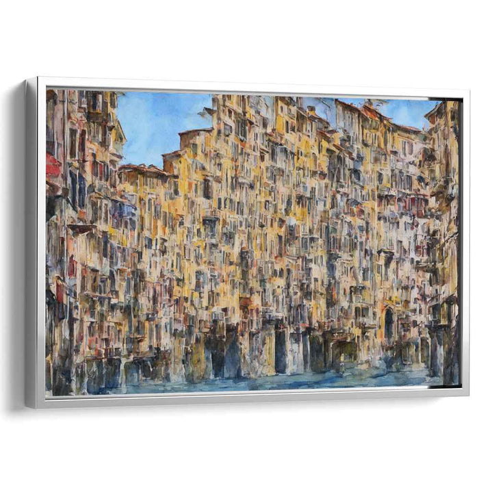 Timeless Urban Charm: Intricate European Cityscape Canvas Art Print