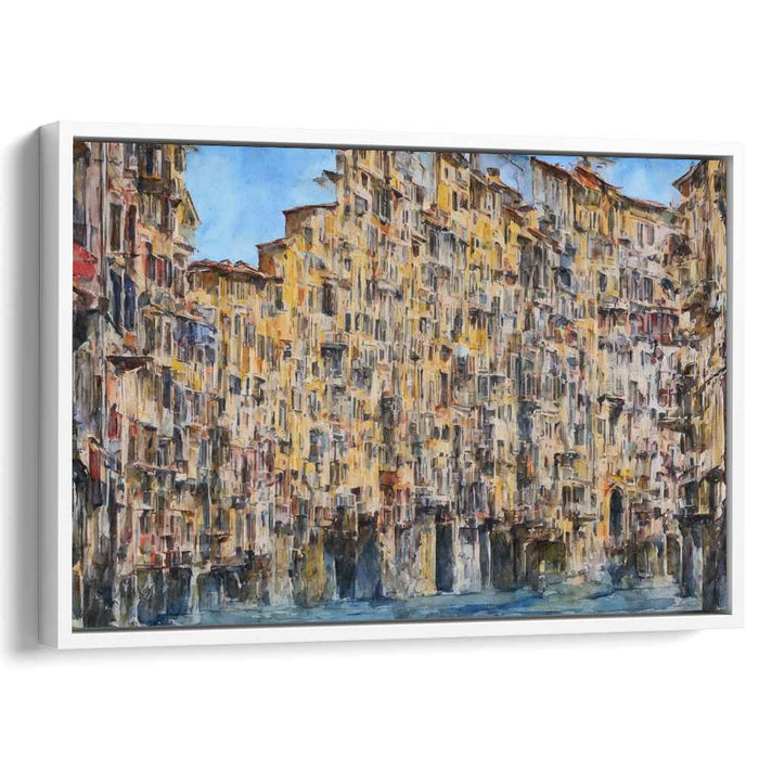 Timeless Urban Charm: Intricate European Cityscape Canvas Art Print