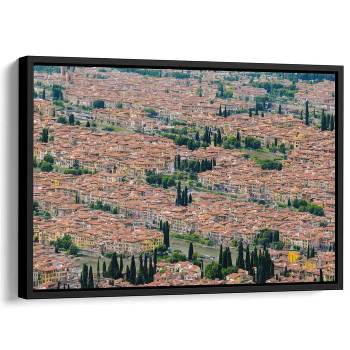 Ethereal Echoes of Old Cobblestones: Aerial View of a Timeless European City Canvas Art